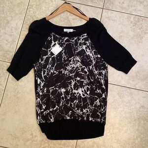 Calvin Klein Top Medium M See Through Blouse Knit